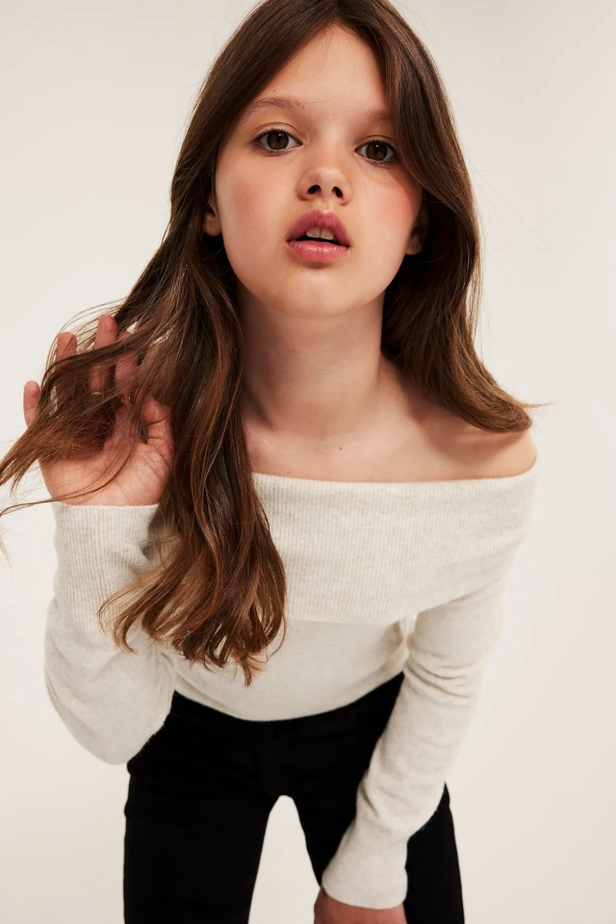 Off-shoulder-neulepusero | Valkoinen | Lapset | Kappahl
