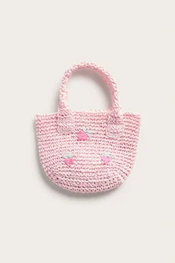 Olkikassi brodeeratuilla mansikoilla | Pinkki | Lapset | Kappahl