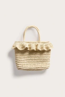 Olkikassi röyhelöreunalla | Vaaleanbeige | Lapset | Kappahl