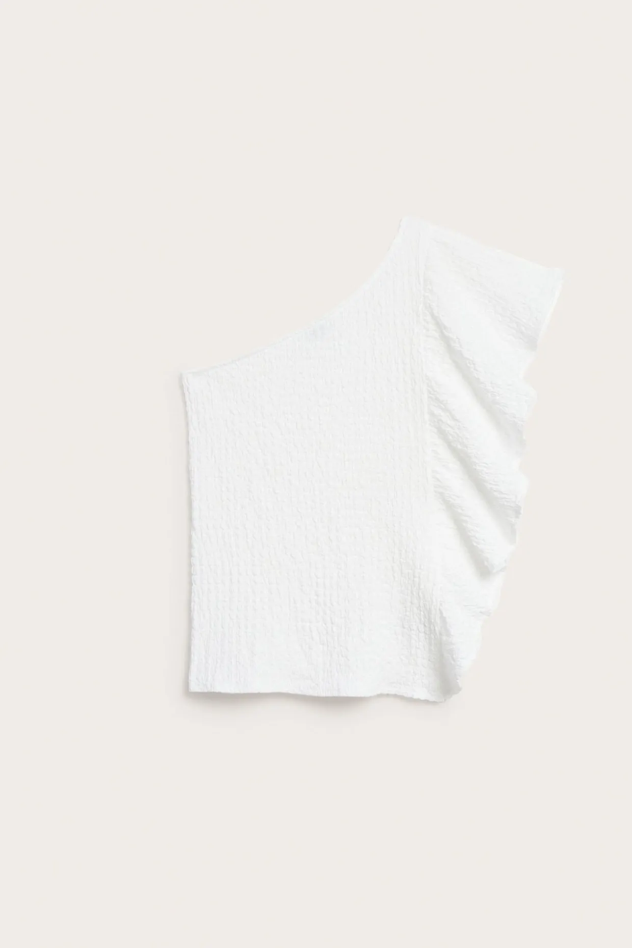 One-shoulder-paita, jossa röyhelö | Valkoinen | Lapset | Kappahl