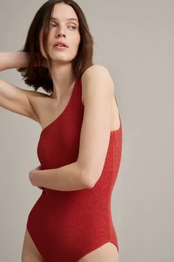 One shoulder -uimapuku | Punainen | Naiset | Kappahl