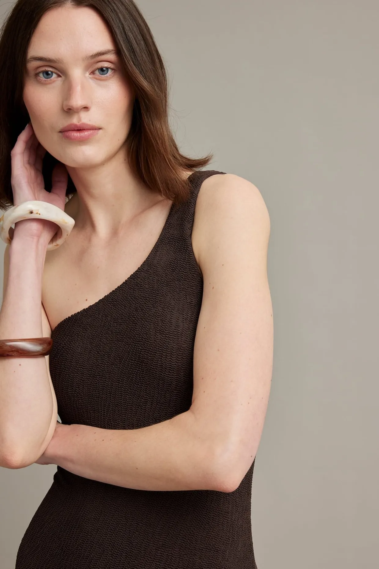 One shoulder -uimapuku | Ruskea | Naiset | Kappahl