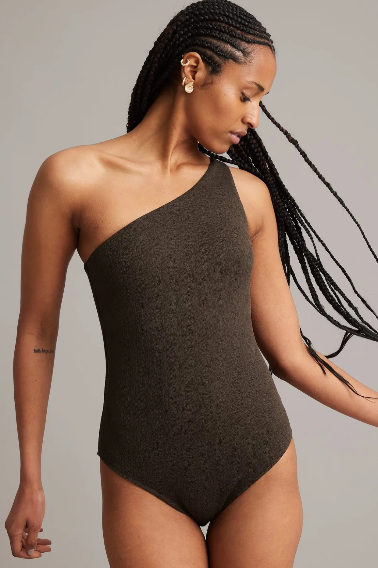 One shoulder -uimapuku | Ruskea | Naiset | Kappahl