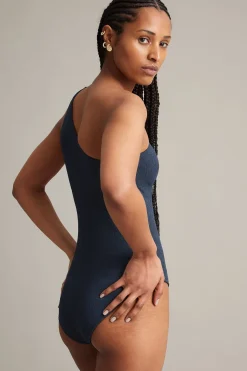 One shoulder -uimapuku | Tummansininen | Naiset | Kappahl