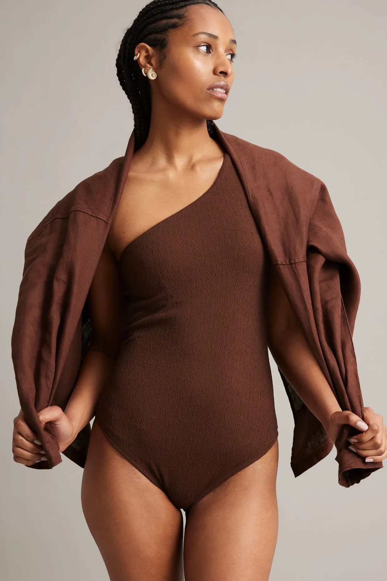 One shoulder -uimapuku | Viininpunainen | Naiset | Kappahl