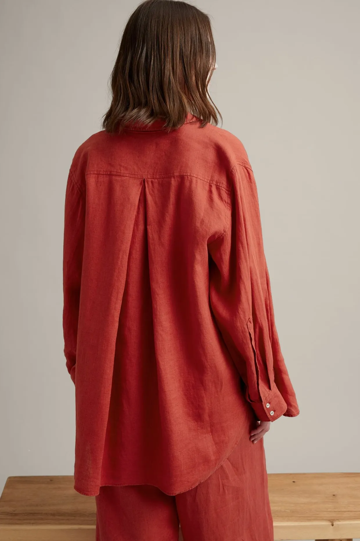 Oversized-mallinen pellavapaita | Punainen | Naiset | Kappahl