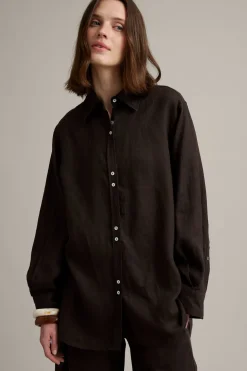 Oversized-mallinen pellavapaita | Ruskea | Naiset | Kappahl