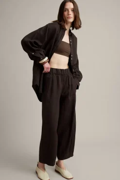 Oversized-mallinen pellavapaita | Ruskea | Naiset | Kappahl