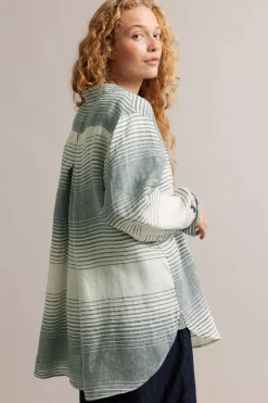 Oversized-mallinen pellavapaita | Tummansininen | Naiset | Kappahl