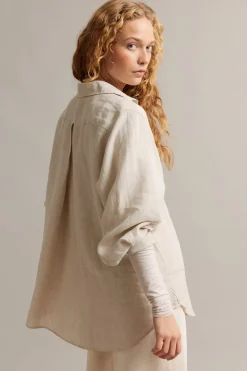 Oversized-mallinen pellavapaita | Beige | Naiset | Kappahl