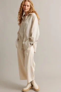 Oversized-mallinen pellavapaita | Beige | Naiset | Kappahl