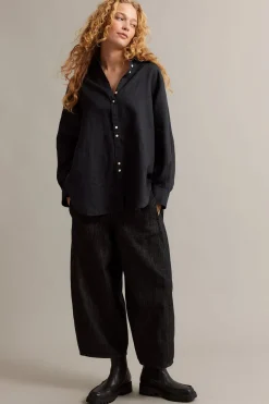 Oversized-mallinen pellavapaita | Musta | Naiset | Kappahl