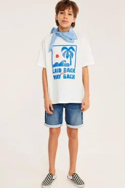 Oversize-mallinen t-paita, jossa on painatus | Luonnonvalkoinen | Lapset | Kappahl