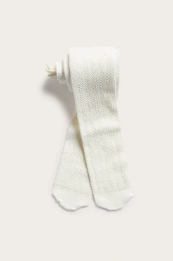 Palmikkoneulesukkahousut | Luonnonvalkoinen | Lapset | Kappahl