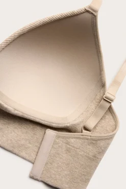 Pehmeät ribatut saumattomat rintaliivit | Meleerattu beige | Naiset | Kappahl