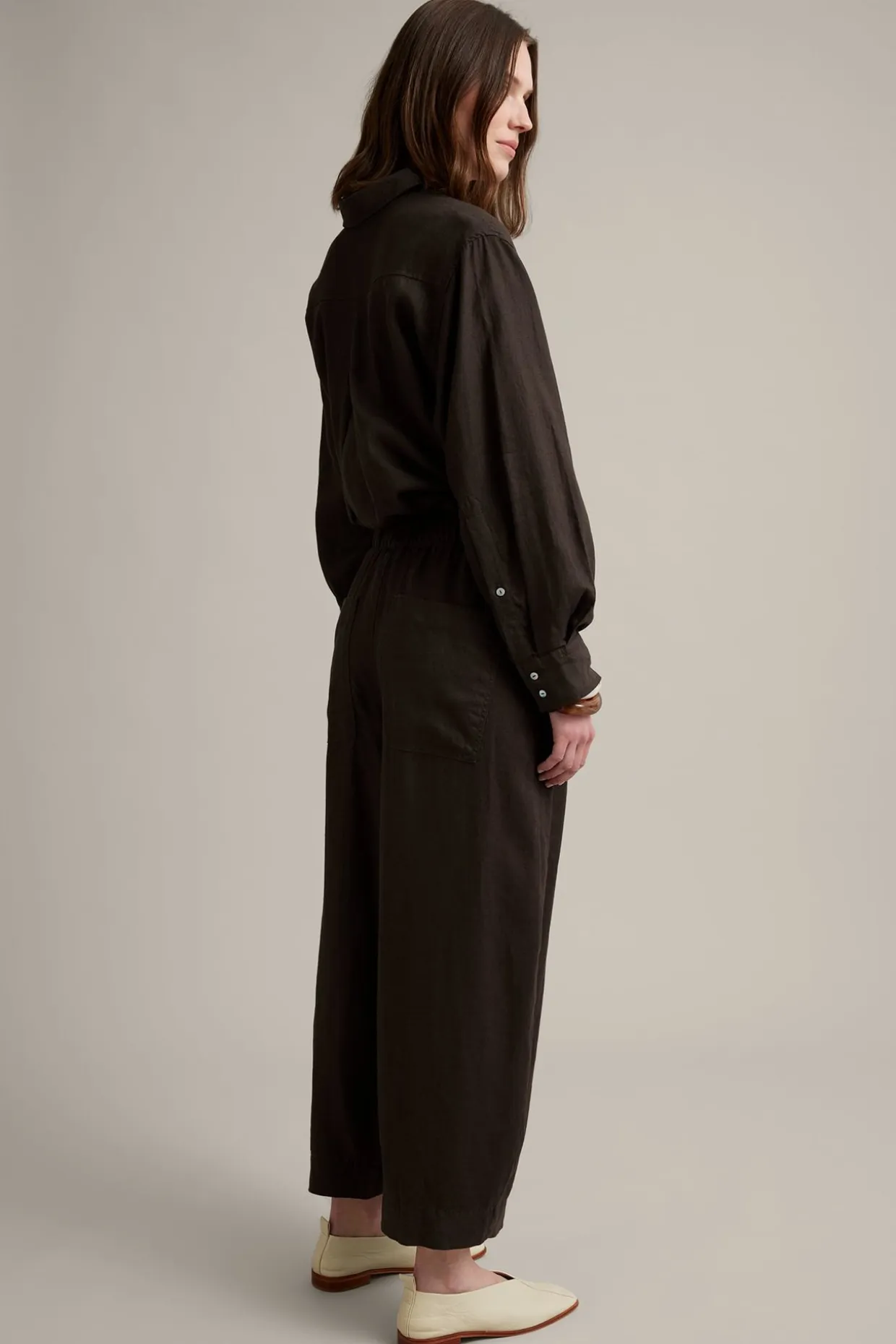 Pellavahousut barrel fit | Ruskea | Naiset | Kappahl
