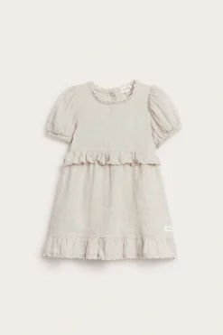 Pellavamekko, jossa röyhelöt | Vaaleanbeige | Vauvat | Newbie