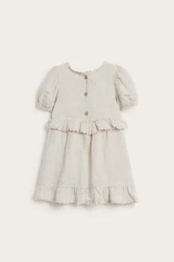 Pellavamekko, jossa röyhelöt | Vaaleanbeige | Vauvat | Newbie