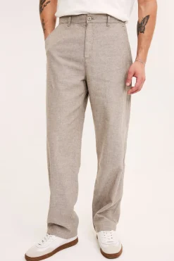 Pellavasekoitehousut regular fit | Vaaleanruskea | Miehet | Kappahl