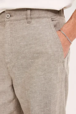 Pellavasekoitehousut regular fit | Vaaleanruskea | Miehet | Kappahl
