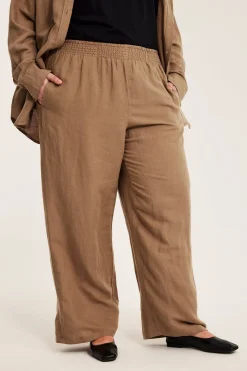 Pellavasekoitetta olevat housut | Beige | Naiset | Kappahl