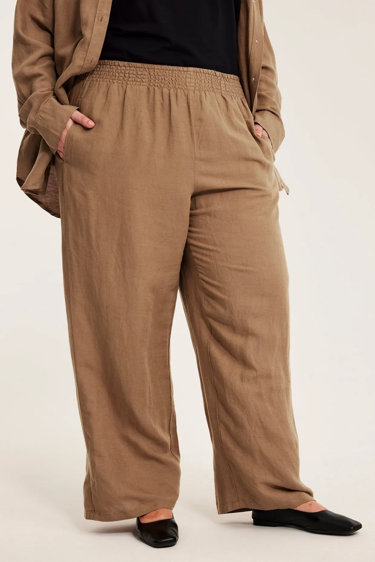 Pellavasekoitetta olevat housut | Beige | Naiset | Kappahl