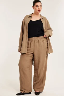 Pellavasekoitetta olevat housut | Beige | Naiset | Kappahl