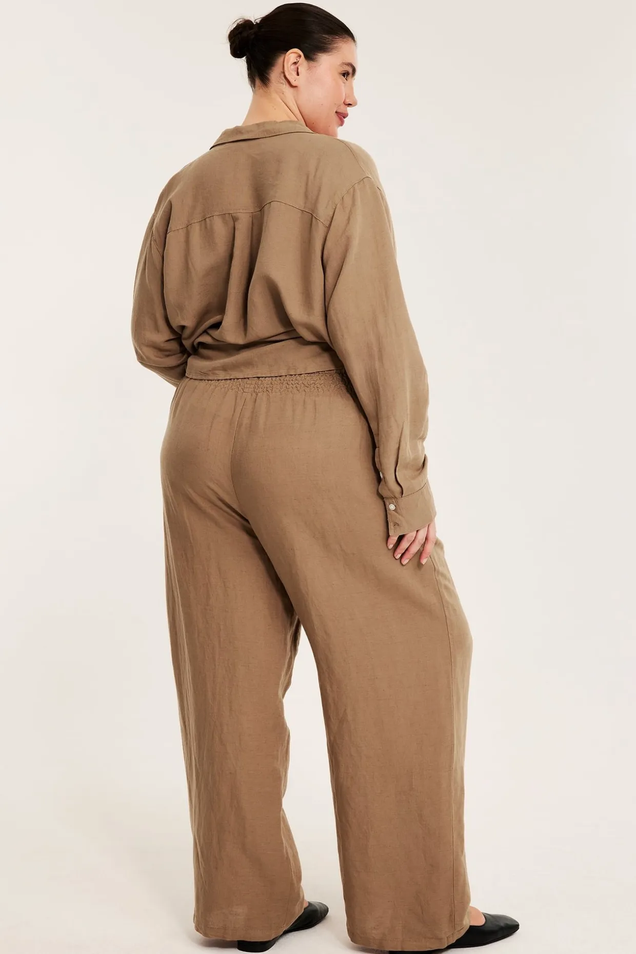 Pellavasekoitetta olevat housut | Beige | Naiset | Kappahl