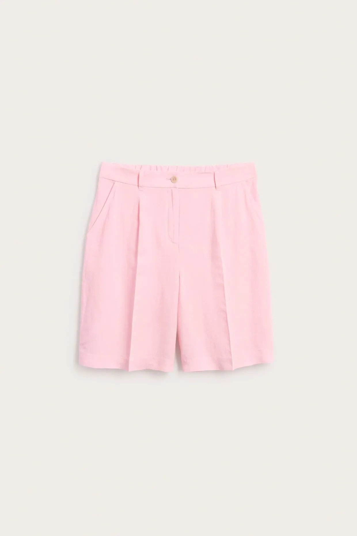 Pellavasekoitetta olevat huolitellut shortsit | Pinkki | Naiset | Kappahl
