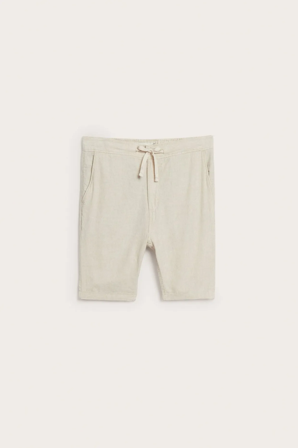 Pellavasekoitetta olevat shortsit | Meleerattu beige | Miehet | Kappahl