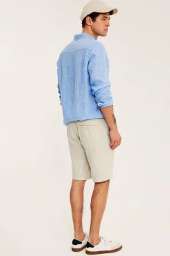 Pellavasekoitetta olevat shortsit | Meleerattu beige | Miehet | Kappahl