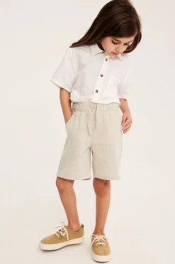 Pellavasekoitetta olevat shortsit | Vaaleanbeige | Lapset | Kappahl