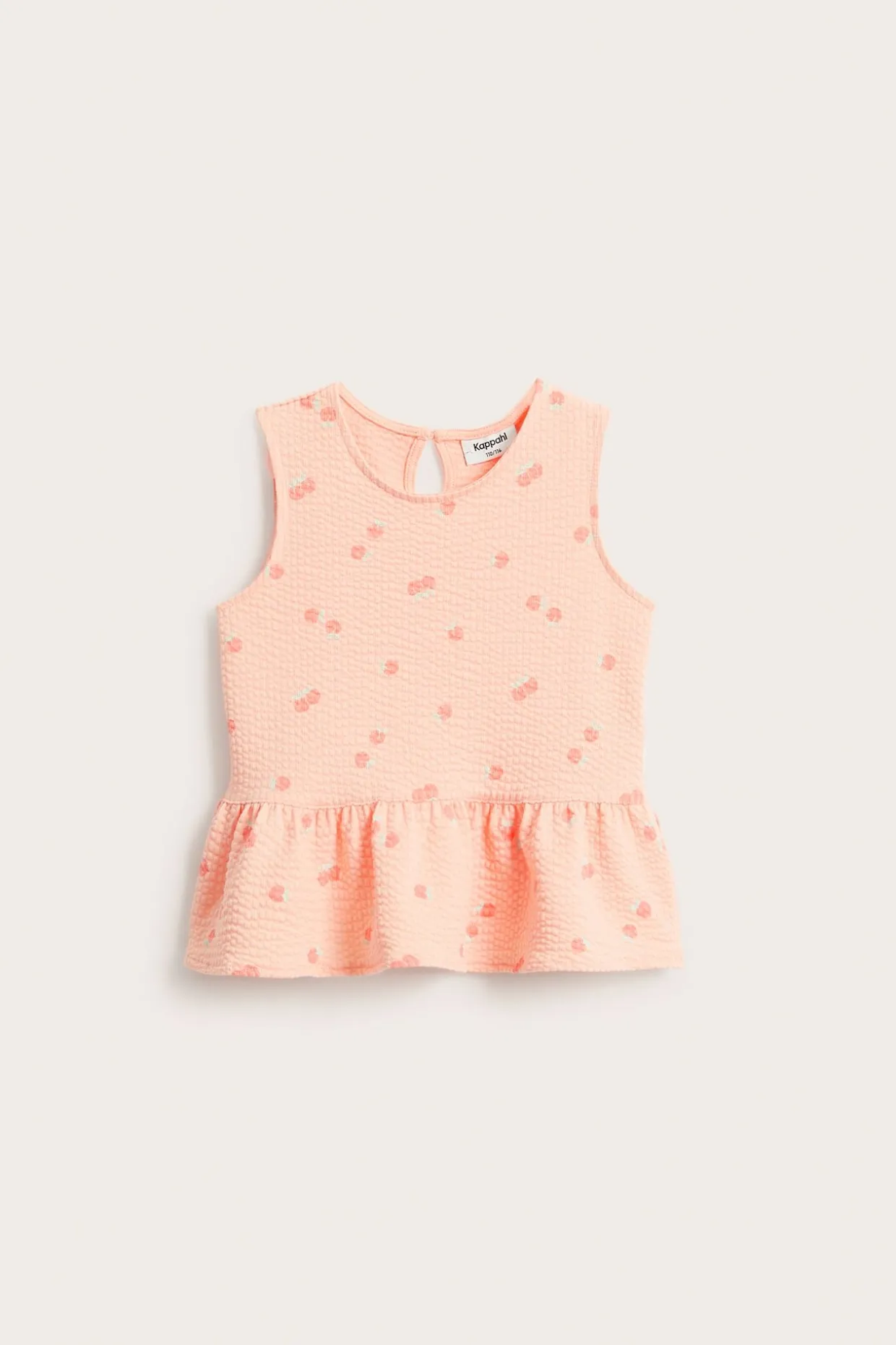 Persikkakuvioitu aaltoileva peplum-paita | Koralli | Lapset | Kappahl