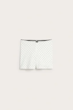 Picot-reunaiset shortsialushousut | Luonnonvalkoinen | Naiset | Kappahl