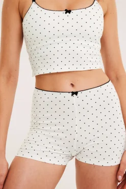Picot-reunaiset shortsialushousut | Luonnonvalkoinen | Naiset | Kappahl
