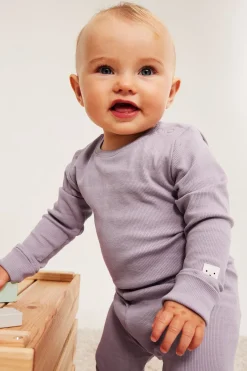 Pidennettävissä oleva ribattu body | Violetti | Vauvat | Kappahl