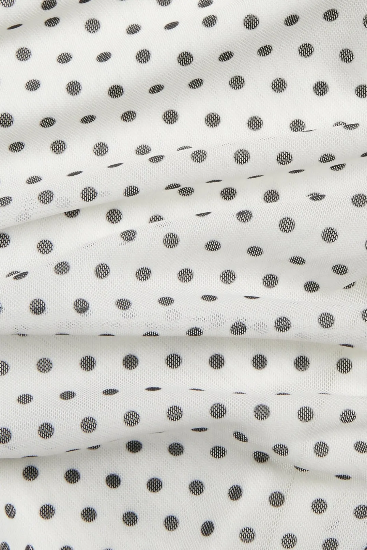 Pilkkukuvioinen verkkokangasmekko rypytyksillä
