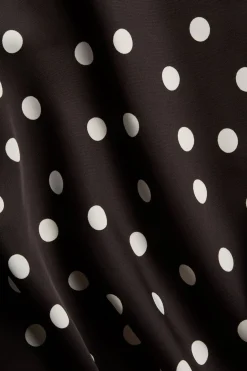 Pilkullinen halterneck-mekko | Tummanruskea | Naiset | Kappahl