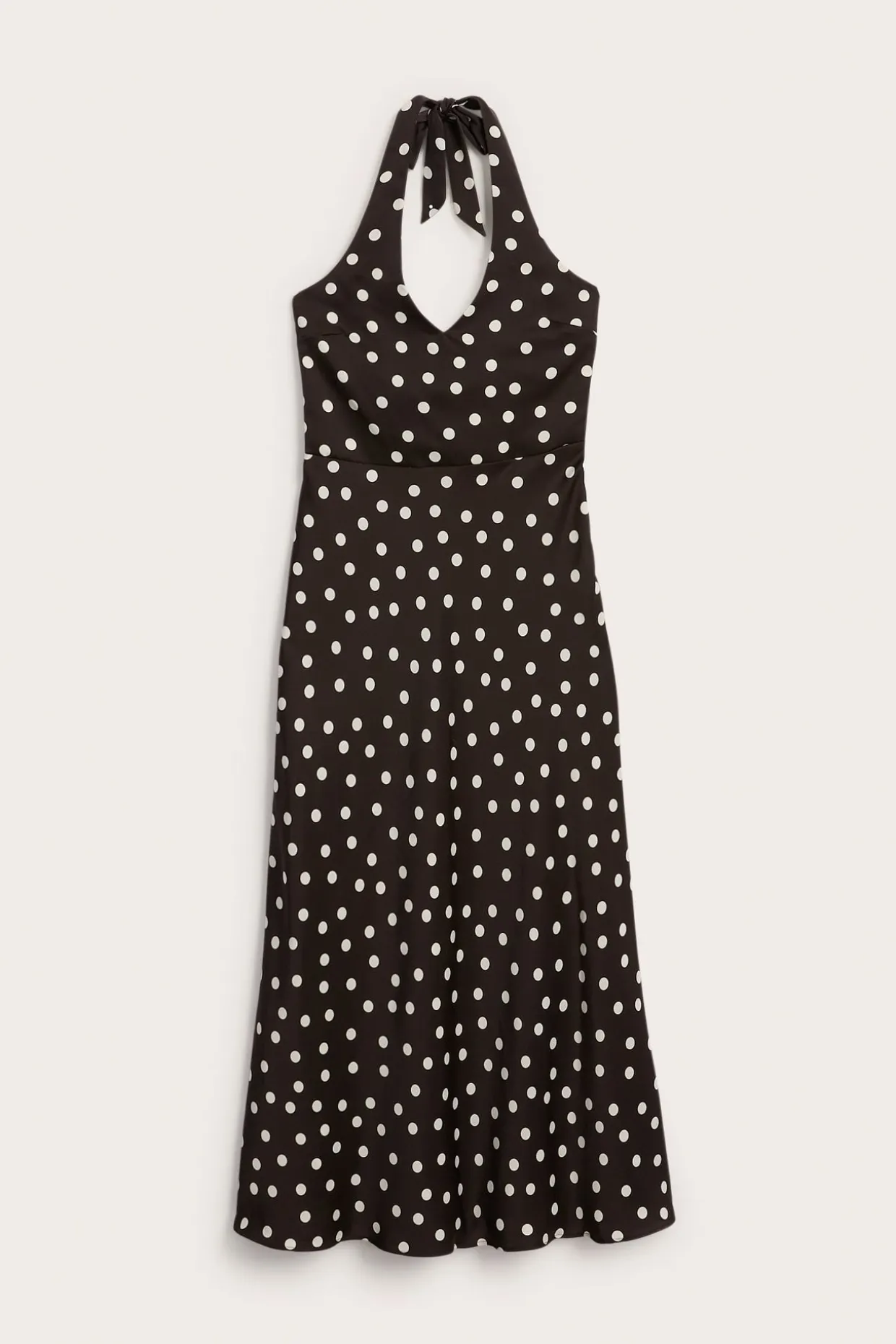 Pilkullinen halterneck-mekko | Tummanruskea | Naiset | Kappahl
