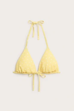 Pilkullinen kolmiomallinen bikiniyläosa | Keltainen | Naiset | Kappahl