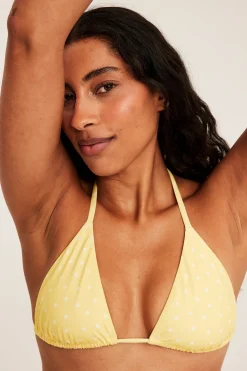 Pilkullinen kolmiomallinen bikiniyläosa | Keltainen | Naiset | Kappahl