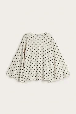 Pilkullinen paita, jossa on leveät hihat | Luonnonvalkoinen | Naiset | Kappahl