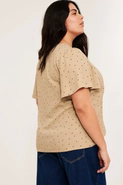 Pilkullinen yläosa | Beige | Naiset | Kappahl