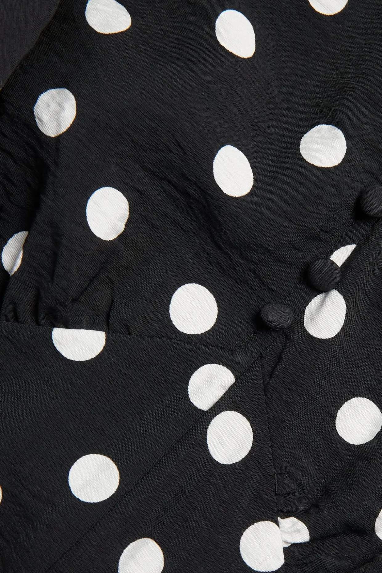 Pistekuvioinen napillinen mekko | Musta | Naiset | Kappahl