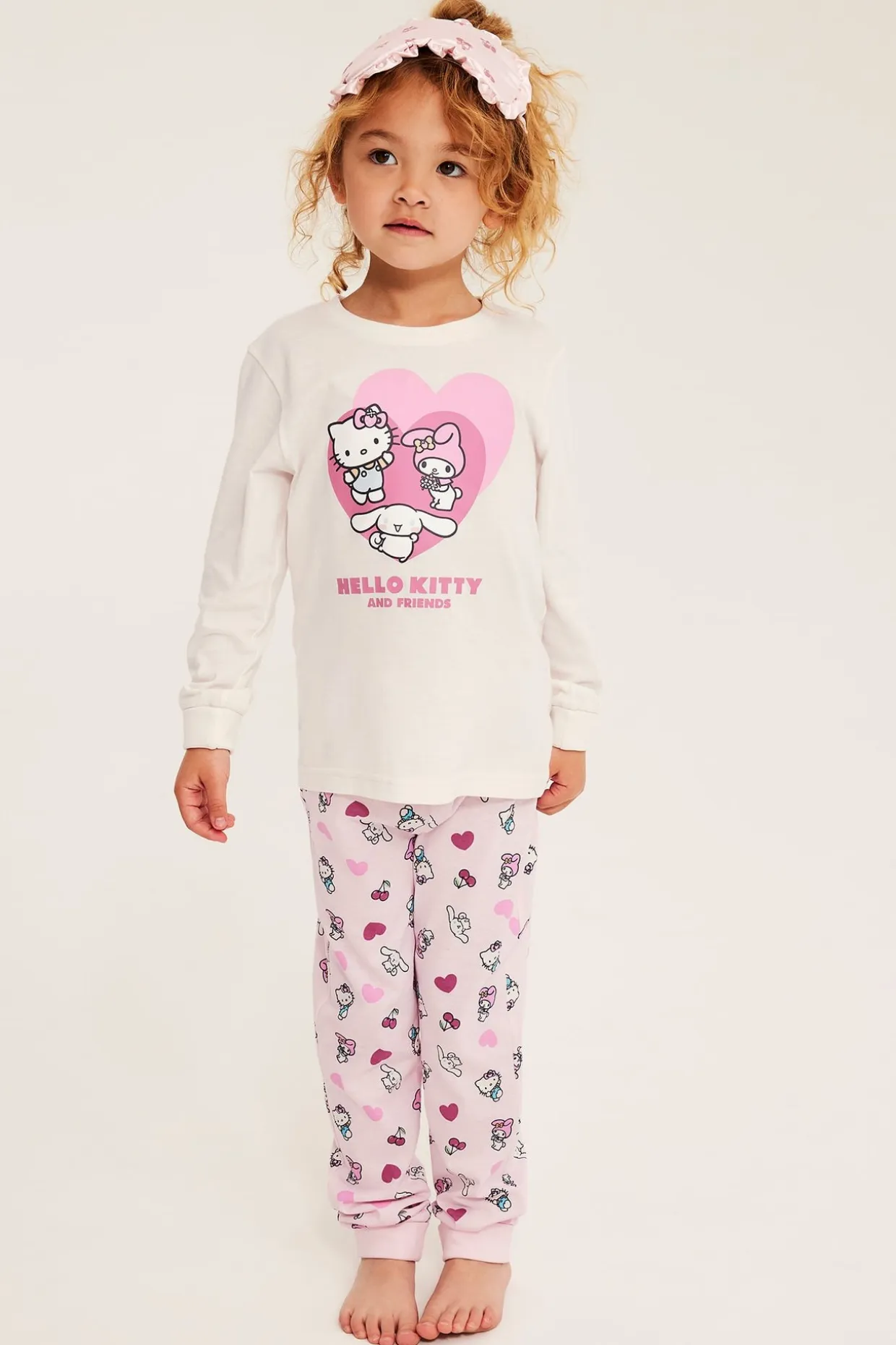 Pitkähihainen Hello Kitty -pyjamasetti | Luonnonvalkoinen | Lapset | Kappahl