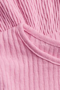 Pitkähihainen peplumpaita ribbitrikoosta | Pinkki | Lapset | Kappahl