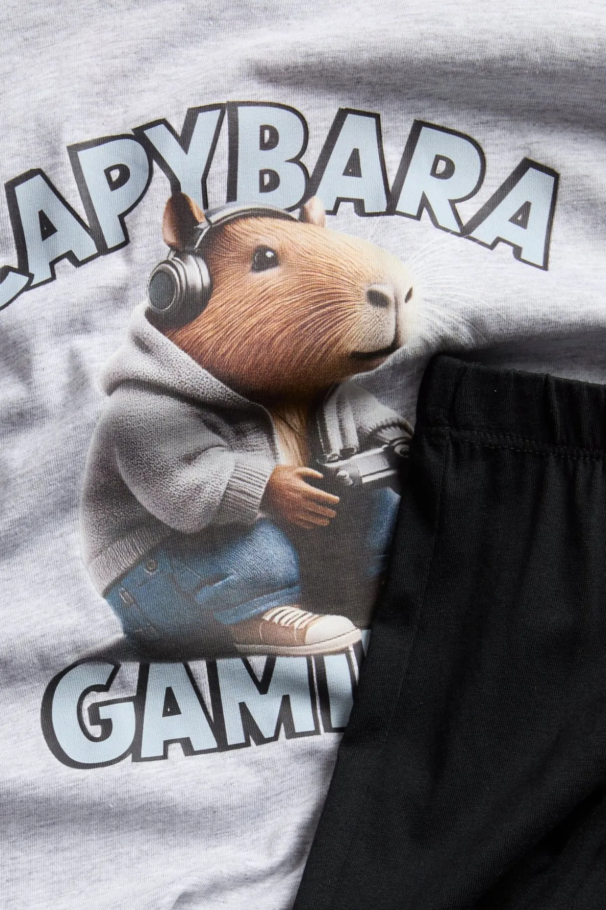 Pitkähihainen pyjama, jossa on pelipainatus | Vaaleanharmaa | Lapset | Kappahl