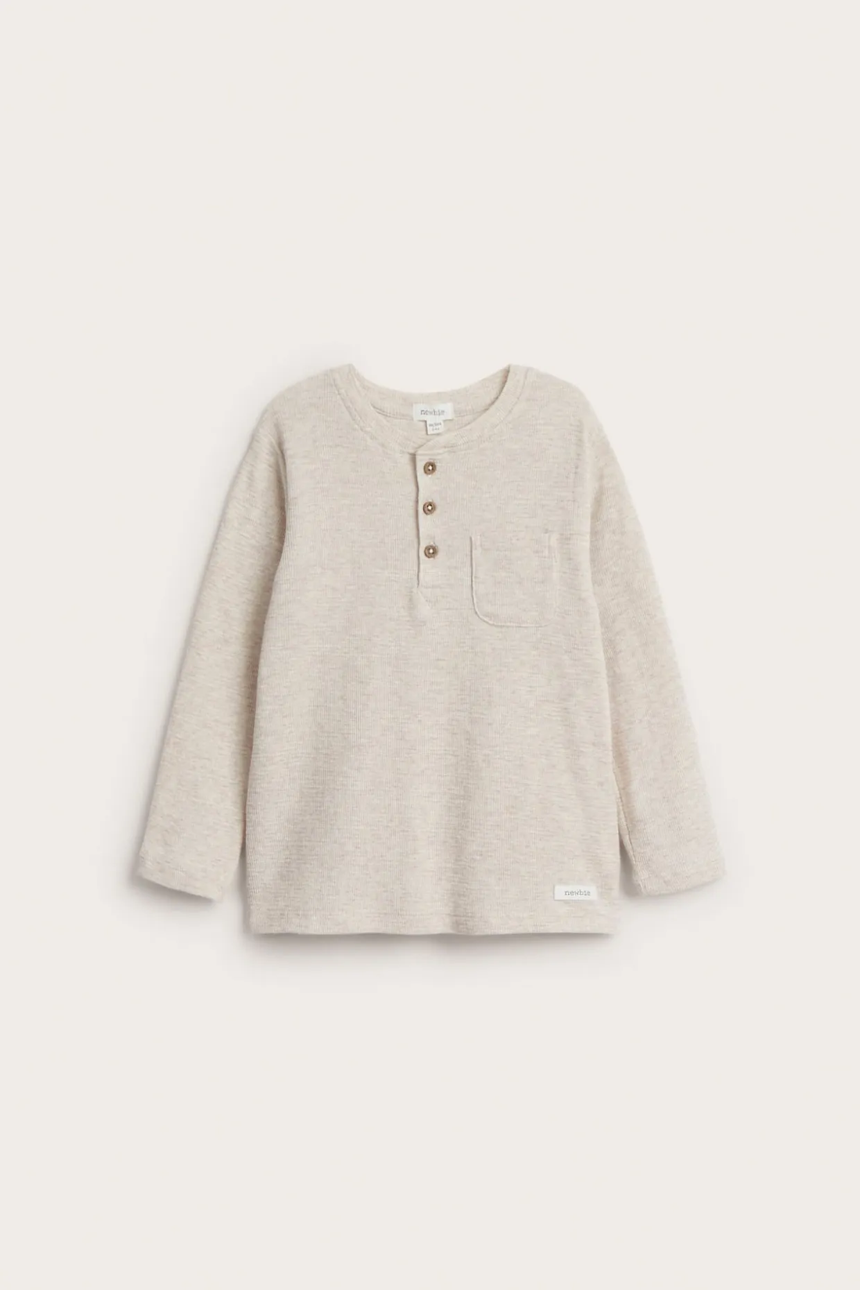 Pitkähihainen vaarinpaita | Meleerattu beige | Lapset | Newbie