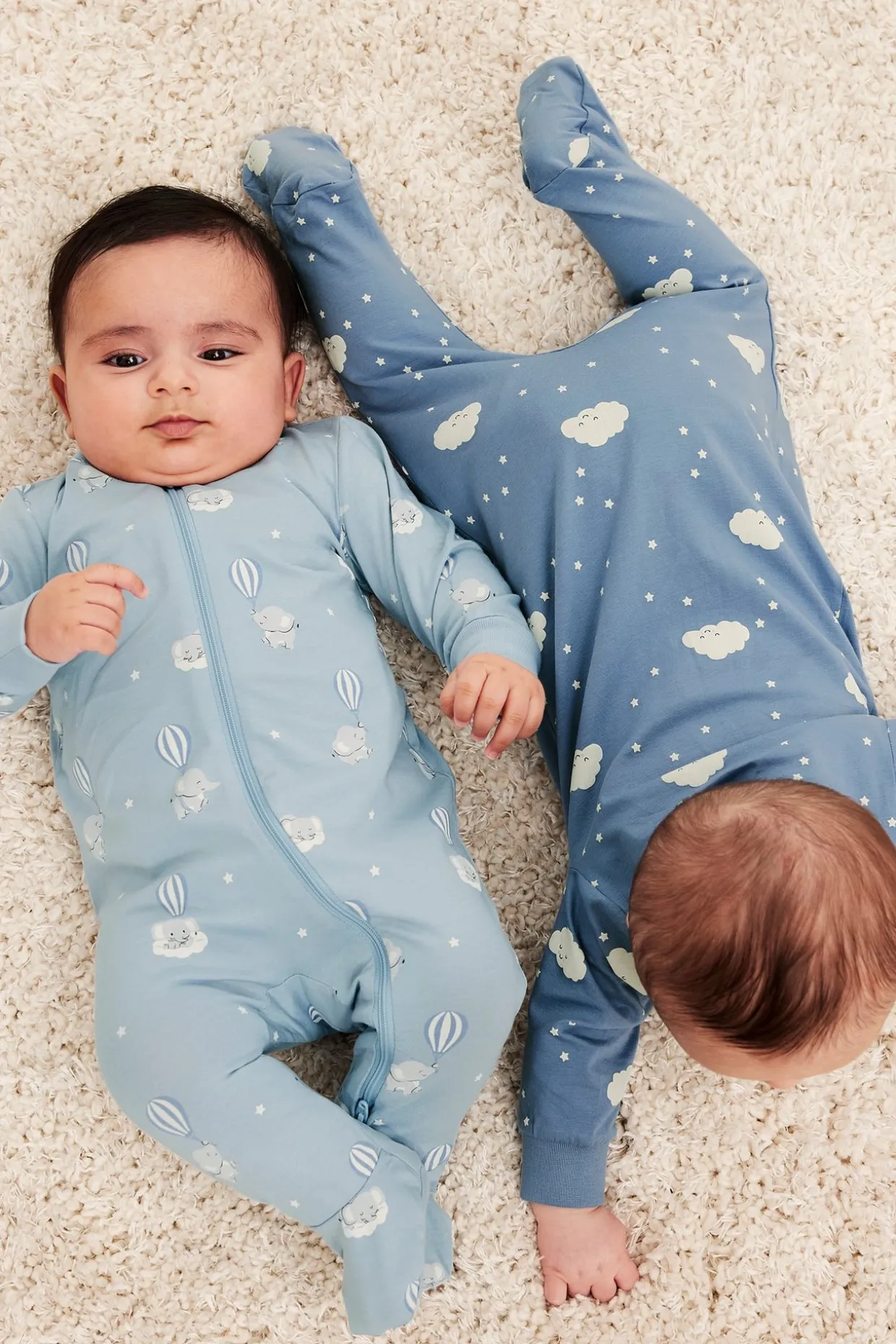 Pitkähihaiset pyjamat, 2 kpl:n pakkaus | Sininen | Vauvat | Kappahl