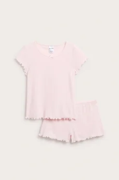 Pointelle-puuvillapyjama | Vaaleanpunainen | Lapset | Kappahl